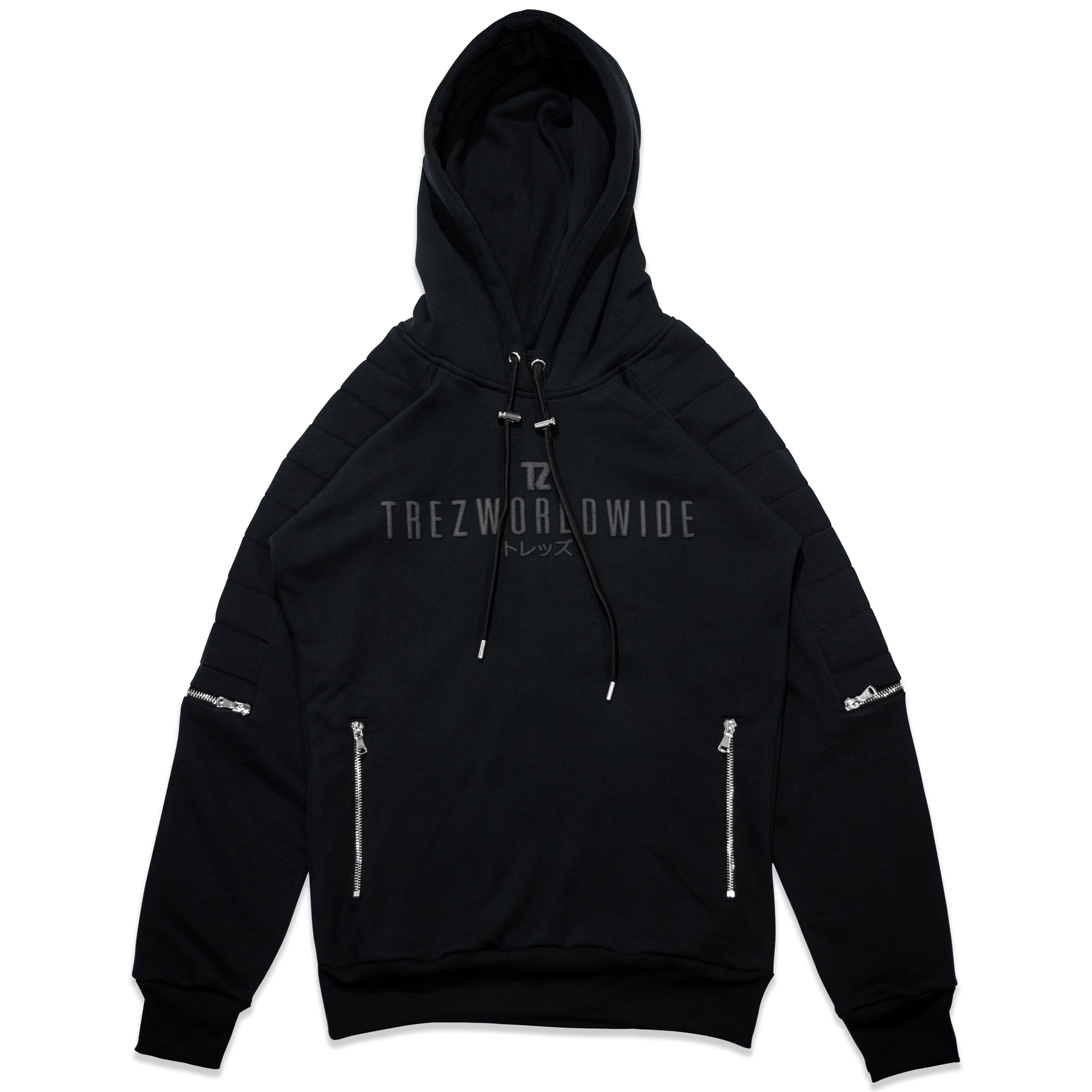 black biker hoodie